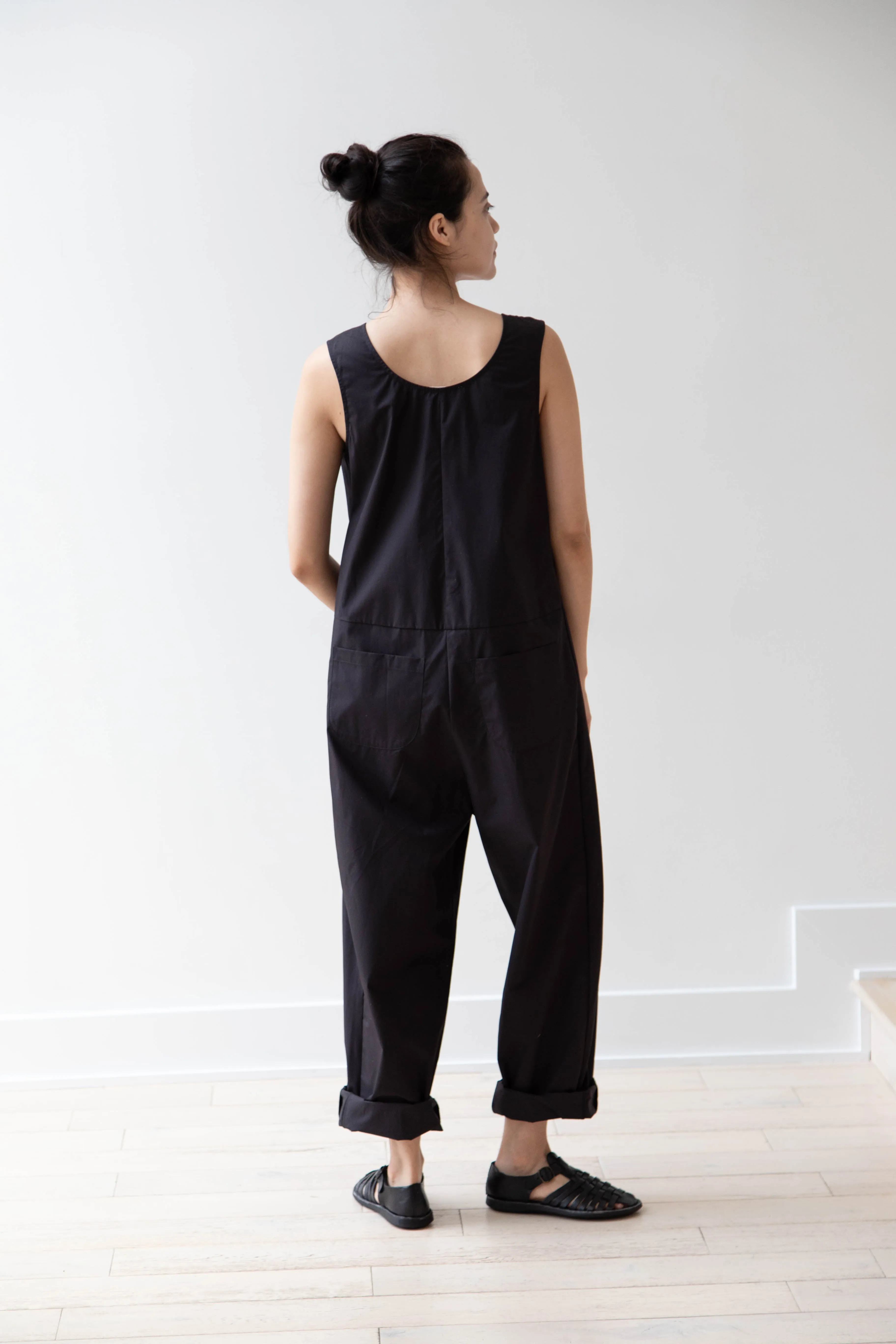 Caron Callahan | Adele Jumpsuit in Black Poplin