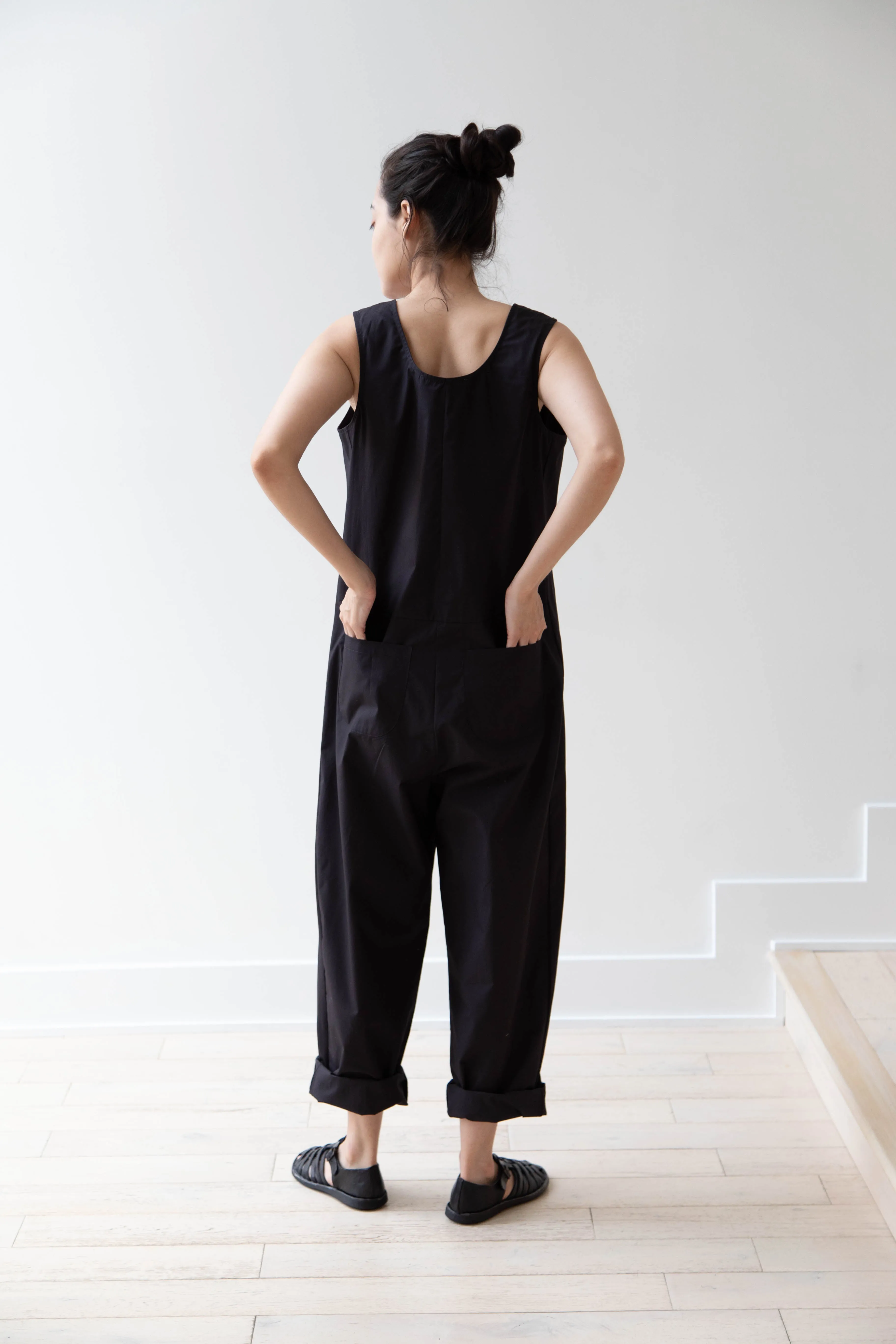 Caron Callahan | Adele Jumpsuit in Black Poplin