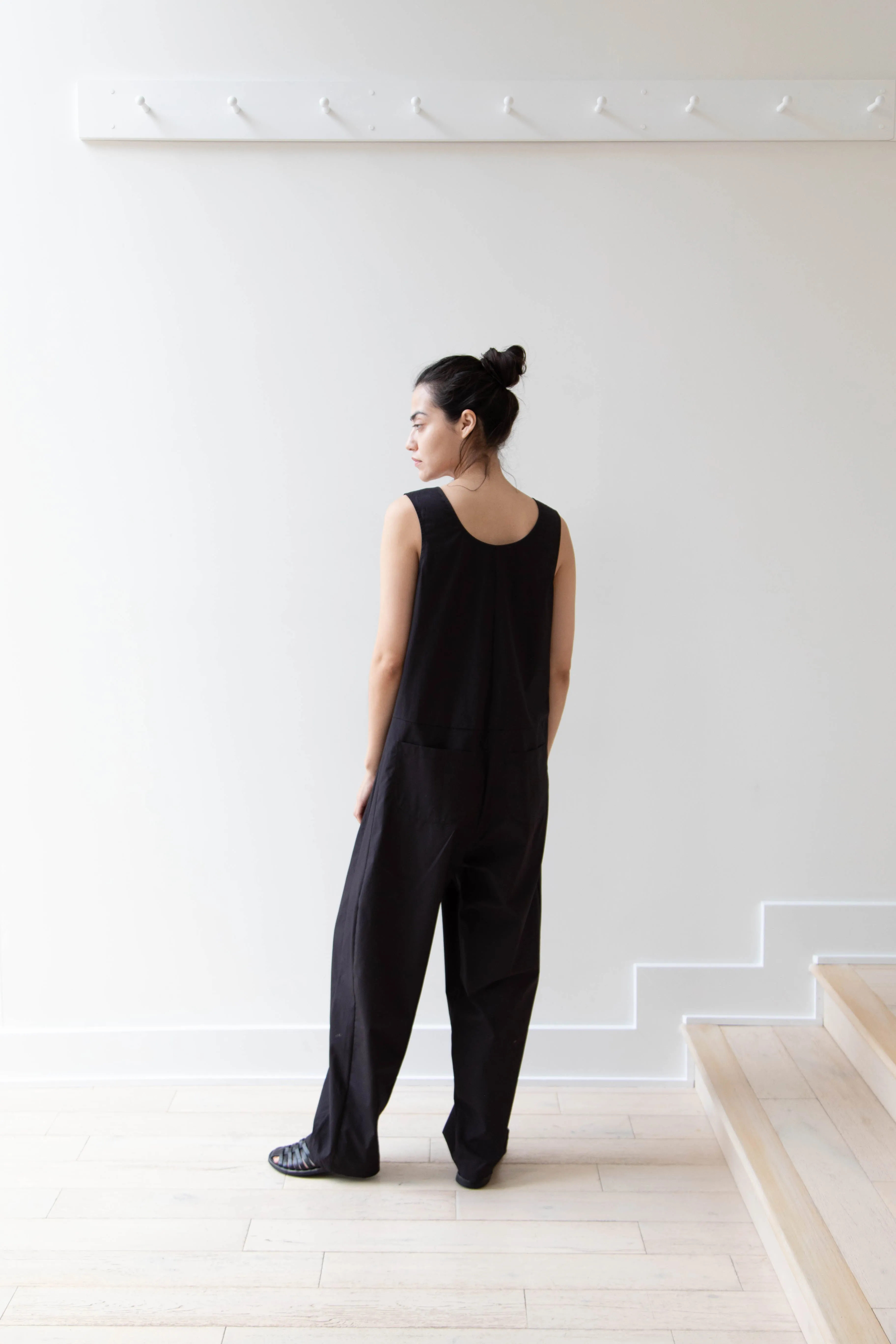 Caron Callahan | Adele Jumpsuit in Black Poplin