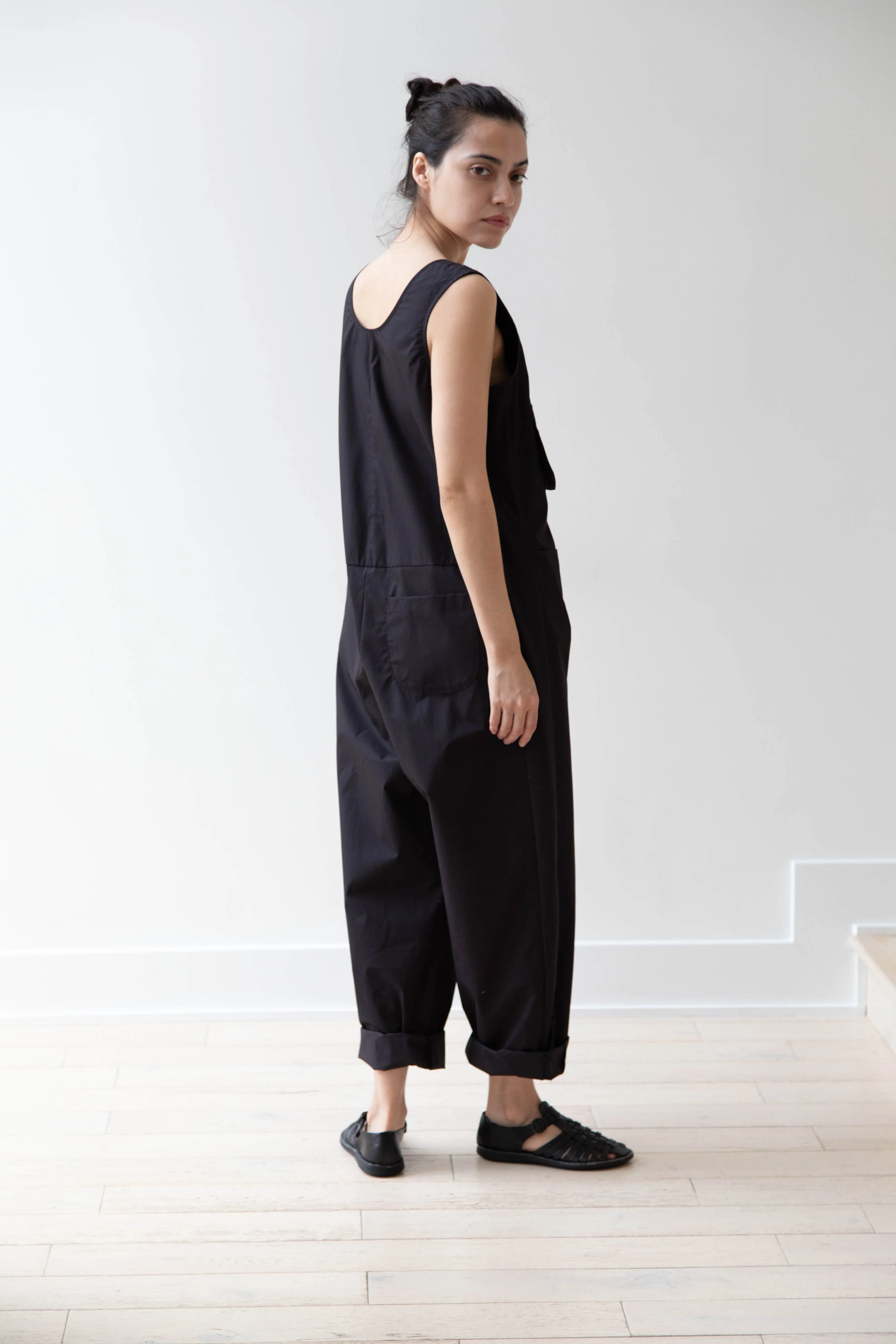 Caron Callahan | Adele Jumpsuit in Black Poplin