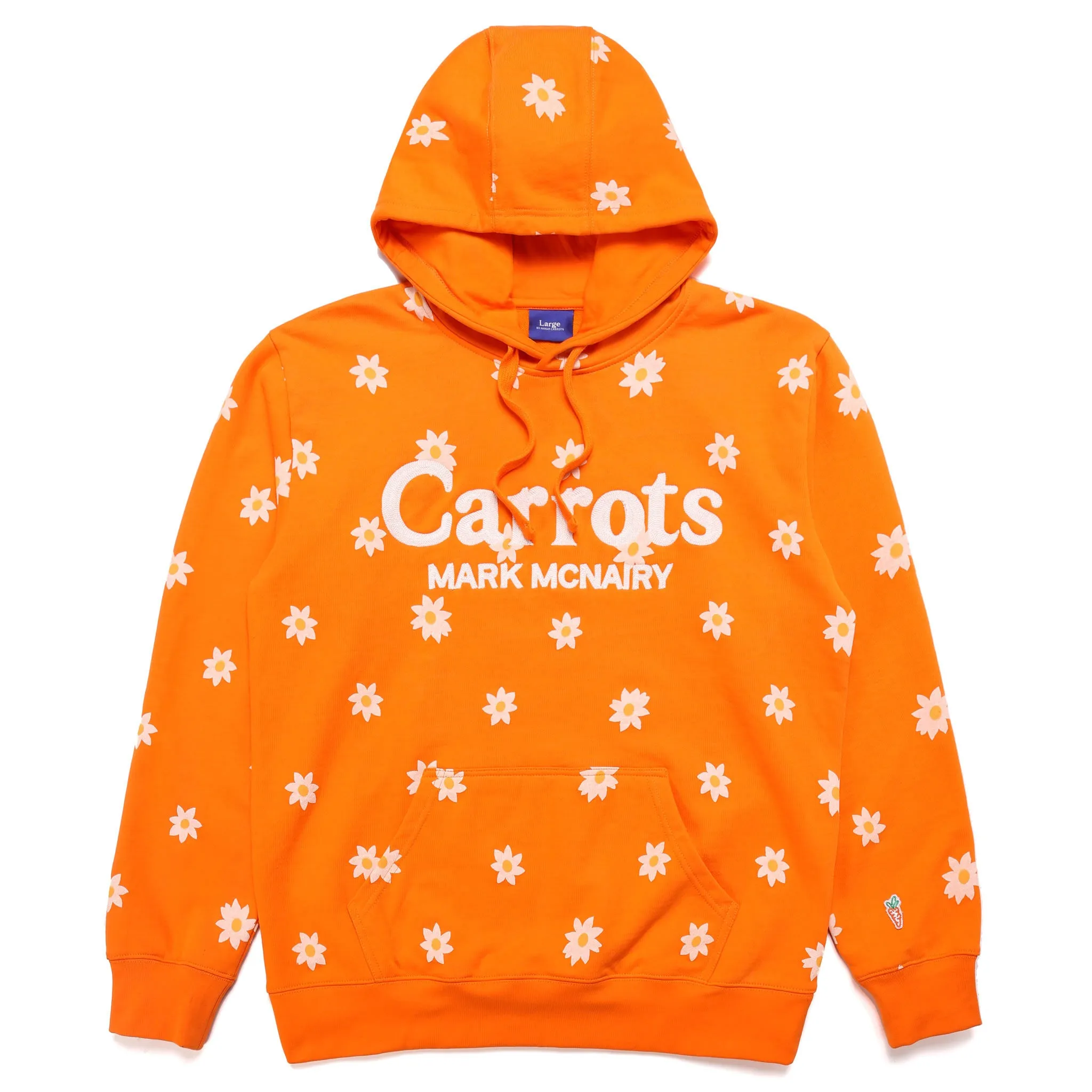 CARROTS X McNAIRY DAISY WORDMARK ALL OVER PRINT HOODIE (Orange)