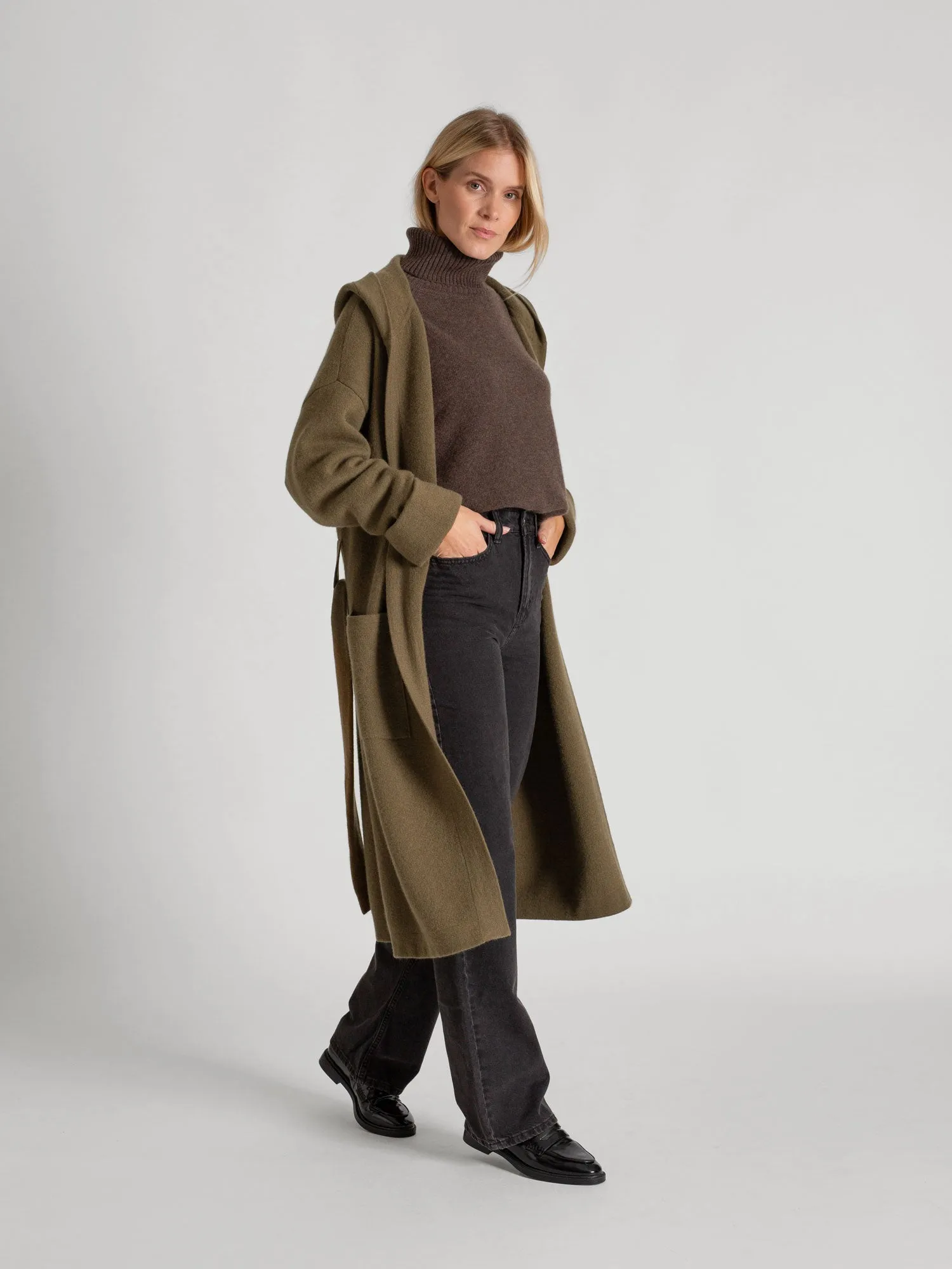 Cashmere coat "Nora" - hunter