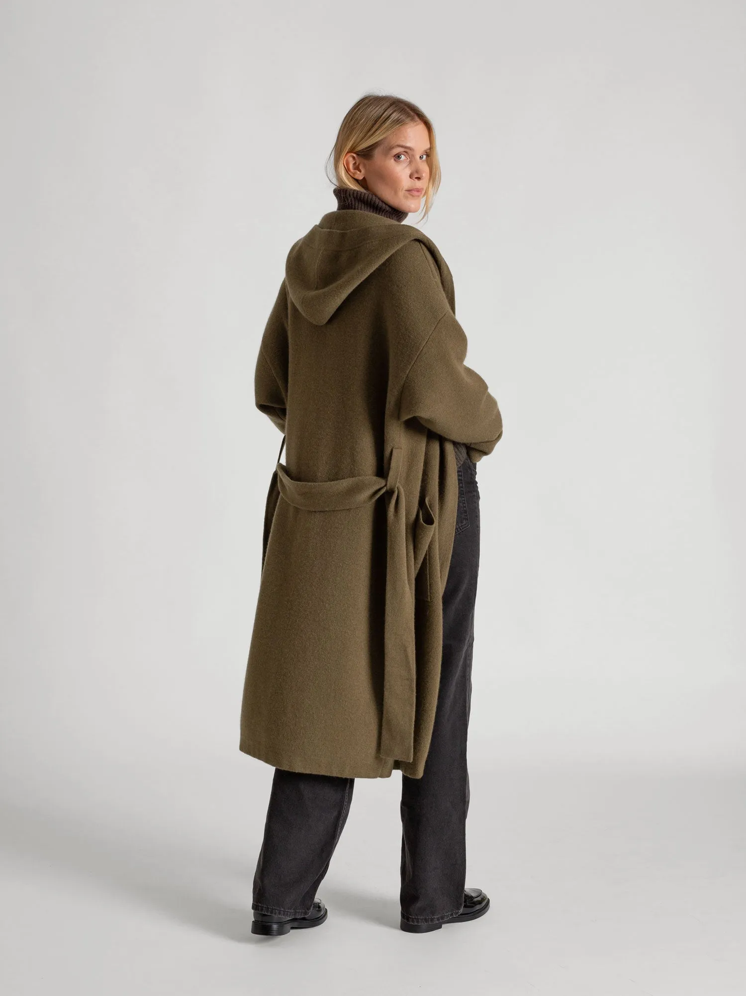 Cashmere coat "Nora" - hunter