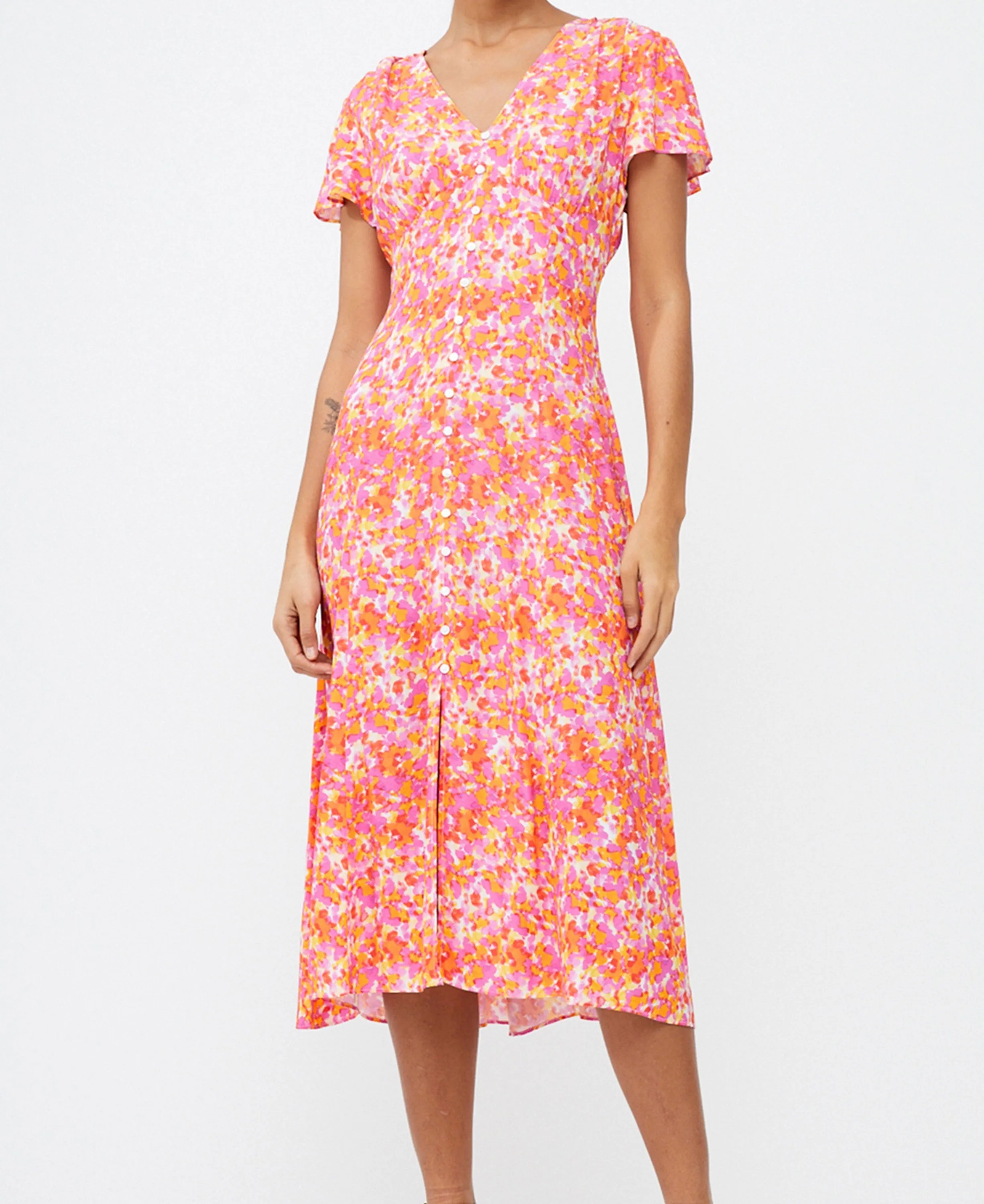 Cass Delphine Midi Dress - Persimmon