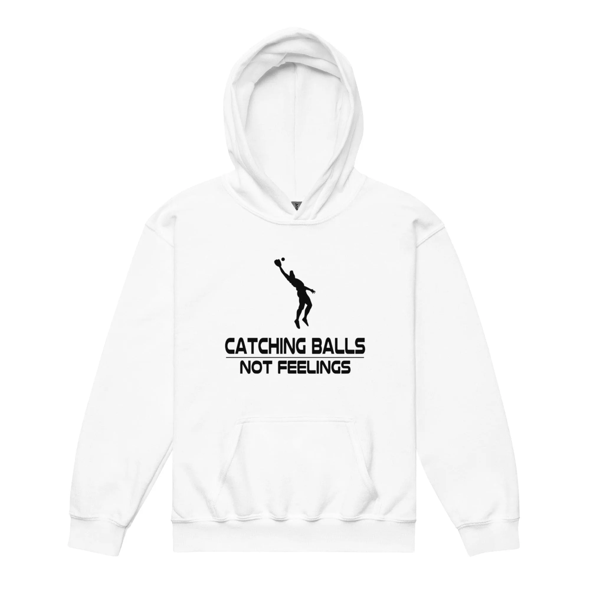 Catching Balls Not Feelings Baseball - Youth Hoodie