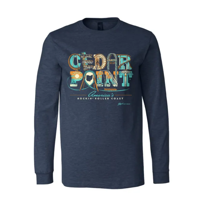 Cedar Point Collage Long Sleeve Tee