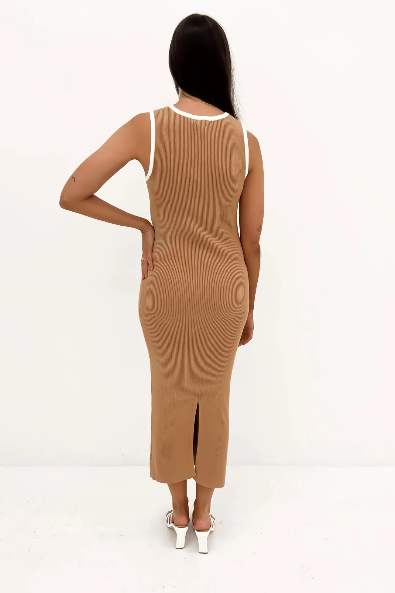 Charlotte Midi Dress Tan