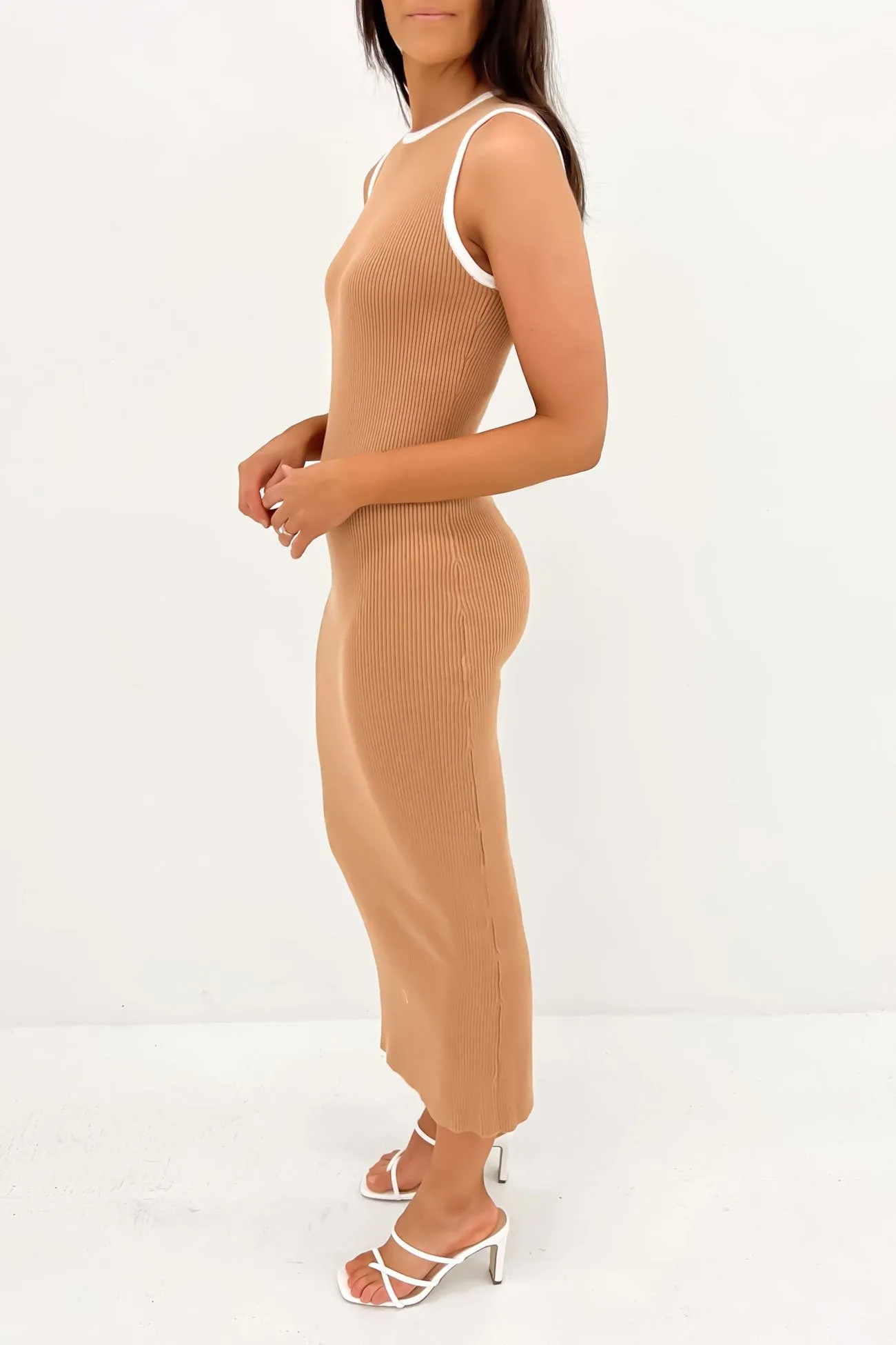 Charlotte Midi Dress Tan