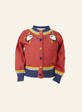 Children's Classic Cardigan - Rust Puffin