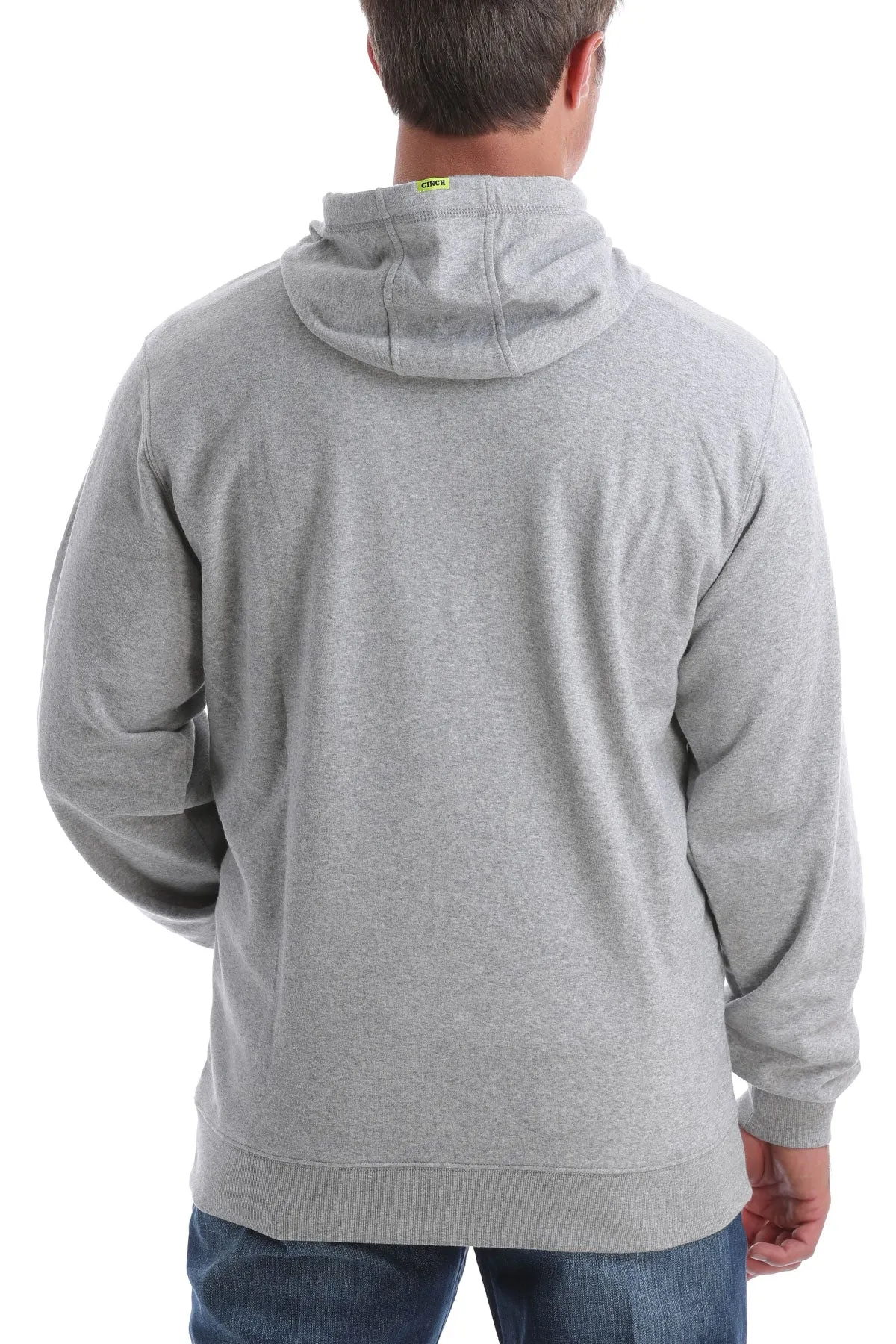 'Cinch' Men's CINCH Applique Hoodie - Heather Grey