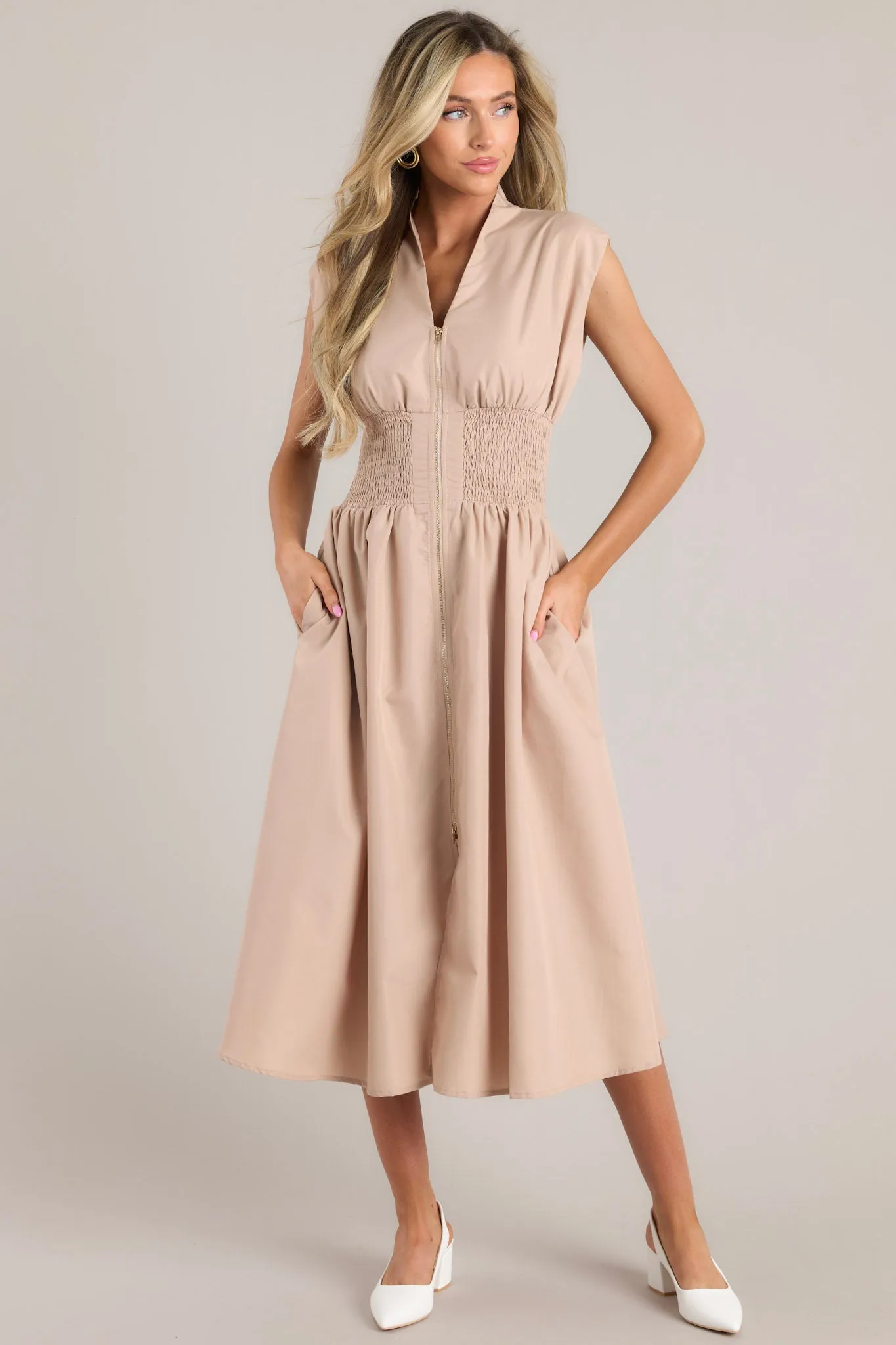 Circle Of Friends Tan Midi Dress