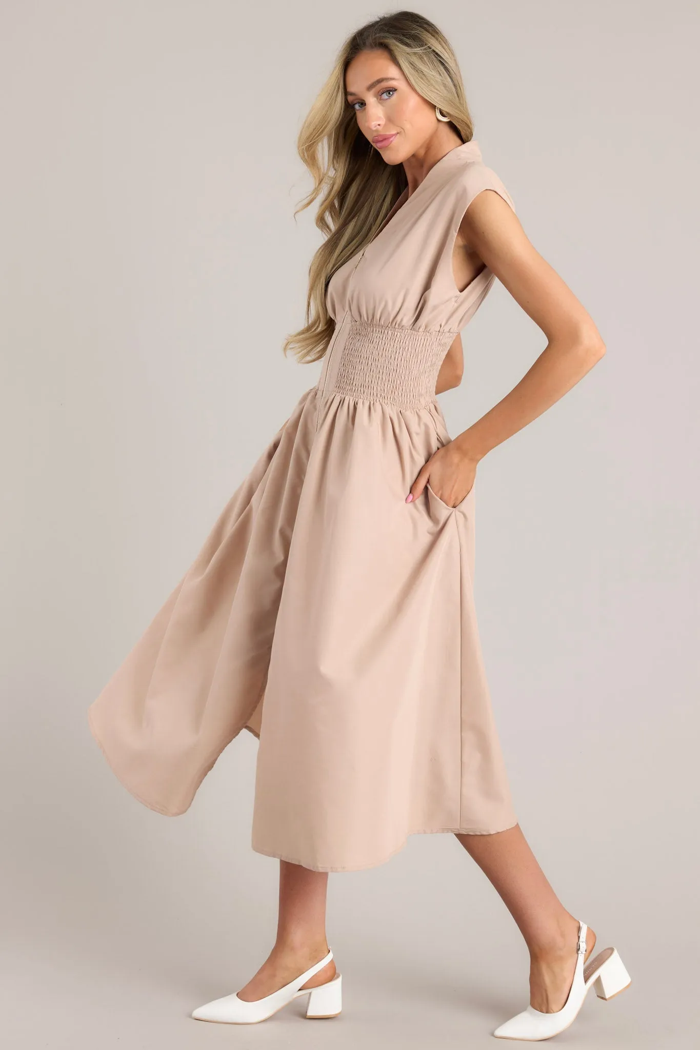 Circle Of Friends Tan Midi Dress