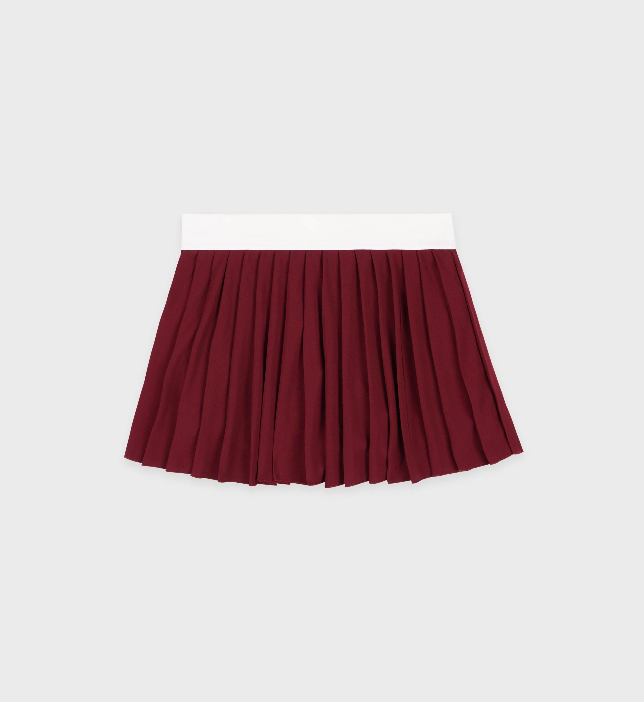 Classic Logo Pleated Skirt - Merlot/White