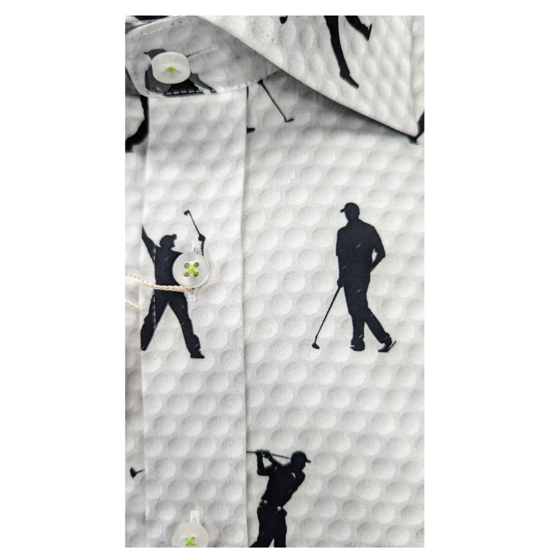 Claudio Lugli Pure Satin Cotton Shirt Golf Print CP6963