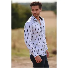 Claudio Lugli Pure Satin Cotton Shirt Golf Print CP6963