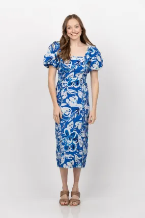 Cleobella Zora Midi Dress in Azure Print