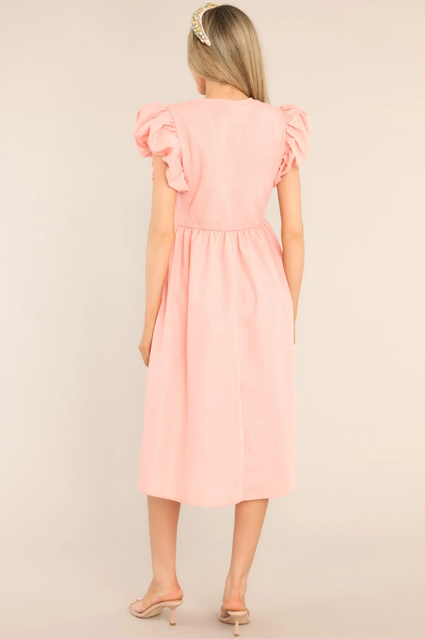 Closet Cornerstone Salmon Pink Midi Dress