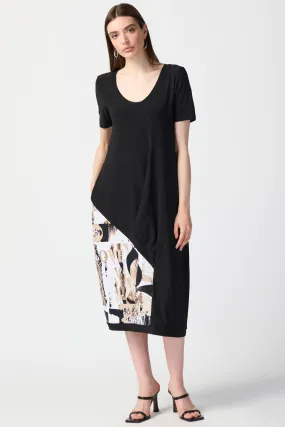 COCOON DRESS WITH PATCHWORK PRINT