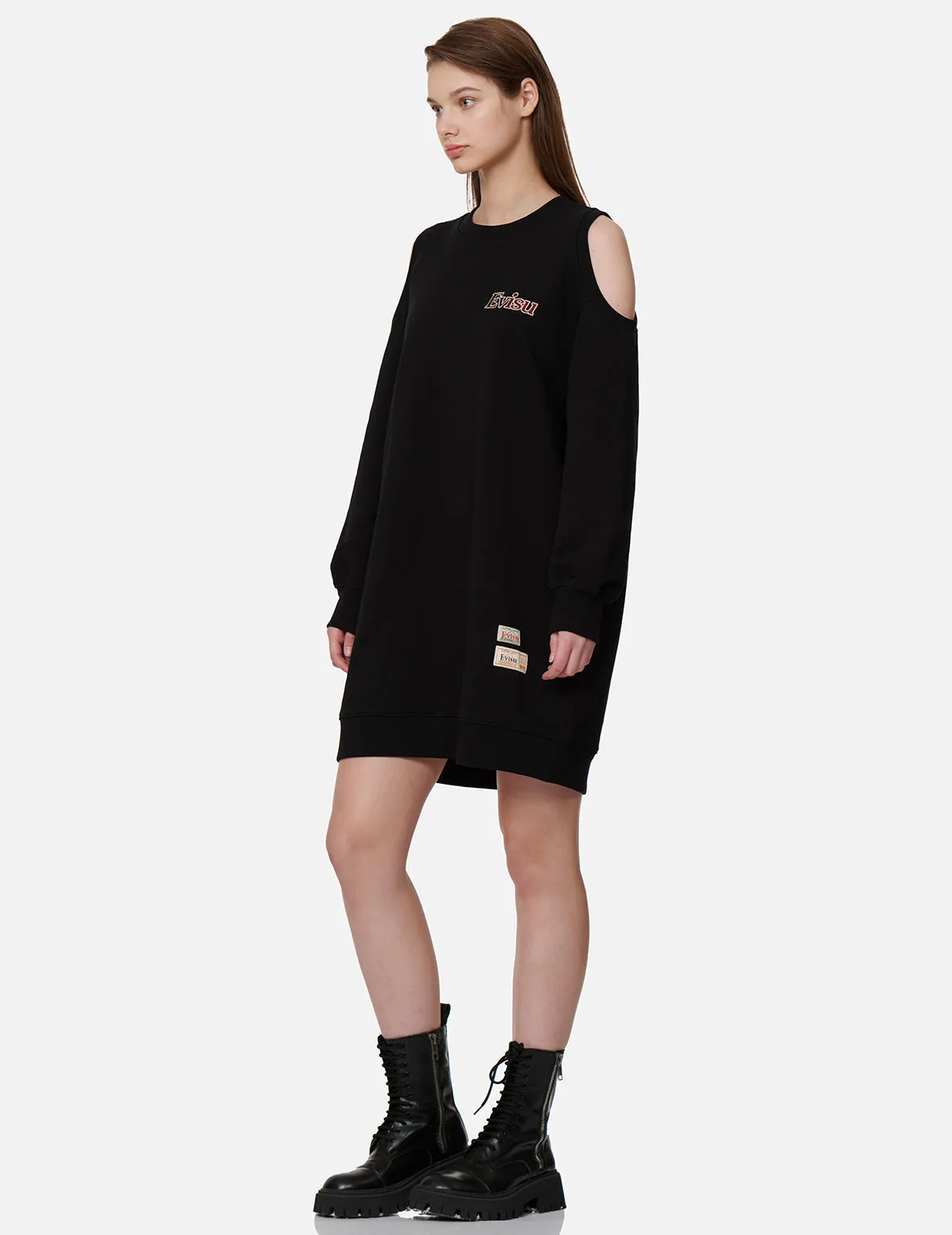 Cold Shoulder Sweatshirt Dress