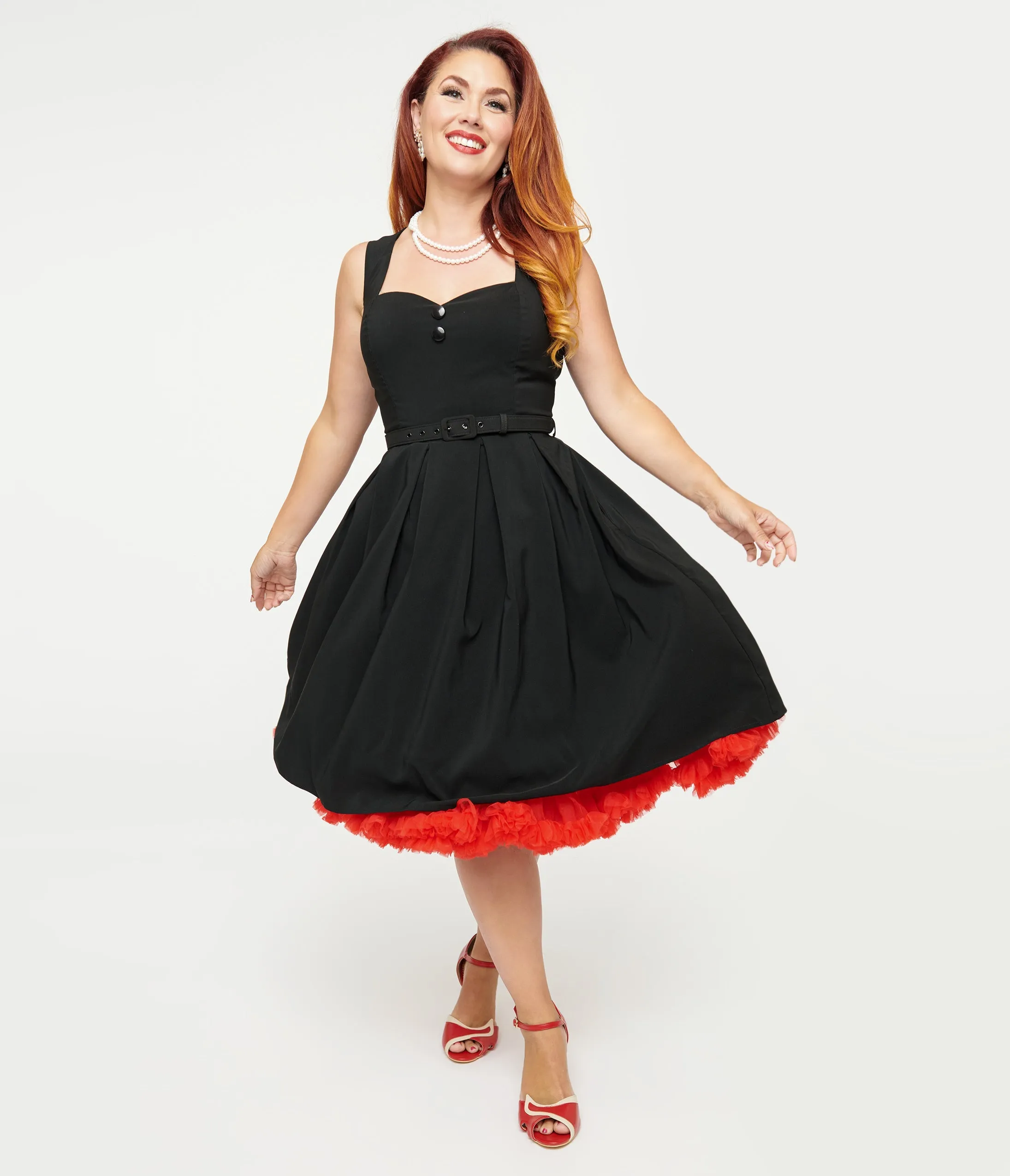 Collectif 1950s Black Patty Midi Dress