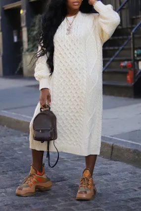 Comfortable Twist Woolen Midi Dresses