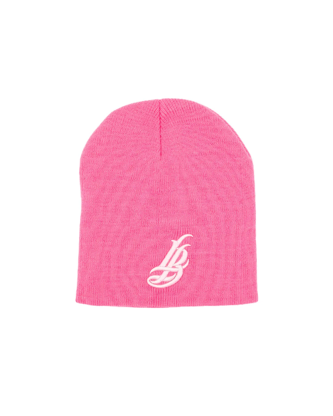 Cursive LB Bright Pink Short Beanie