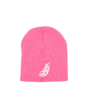 Cursive LB Bright Pink Short Beanie