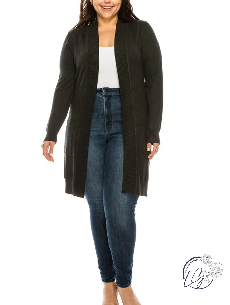 Curvy Carefree Spirit Long Knit Cardigan