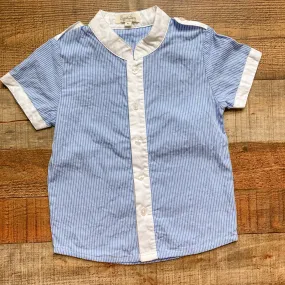 Cygnet Living Blue/White Striped Mock Collar Button Down- Size 4T