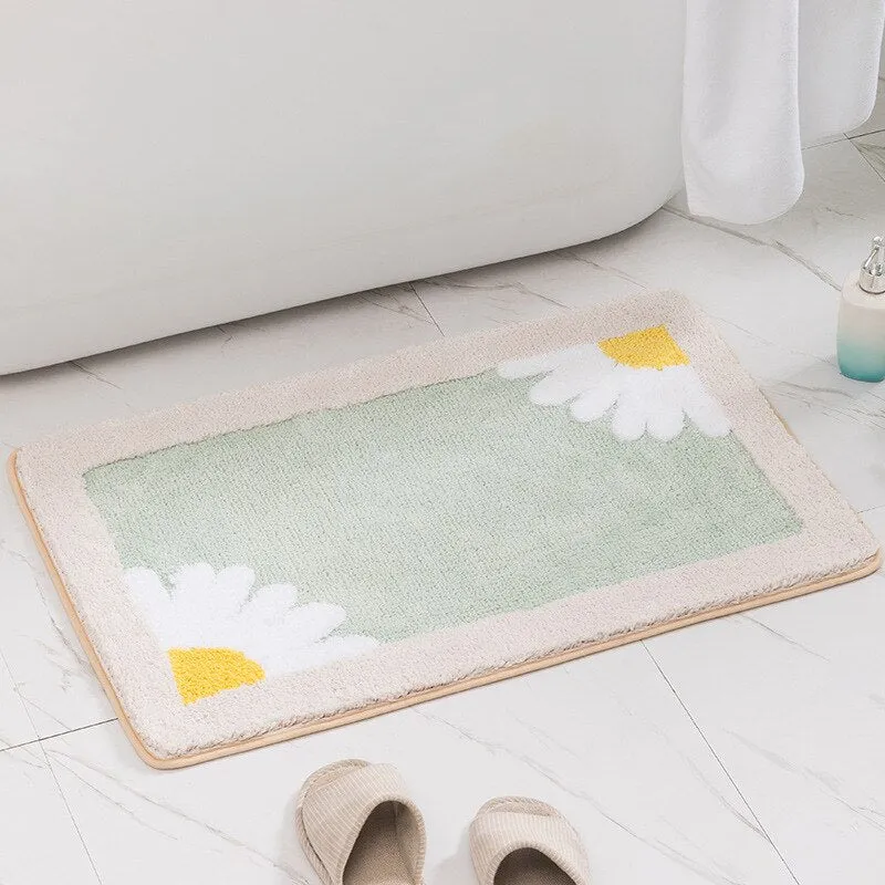 Daisy Non-Slip Bath Mat for Bathroom - Thickened and Fluffy