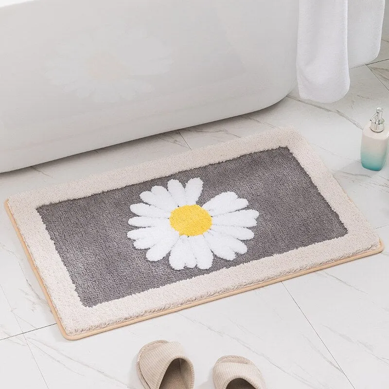 Daisy Non-Slip Bath Mat for Bathroom - Thickened and Fluffy