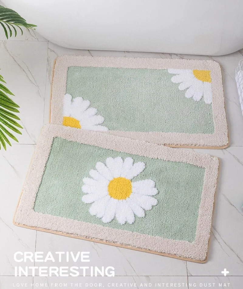 Daisy Non-Slip Bath Mat for Bathroom - Thickened and Fluffy