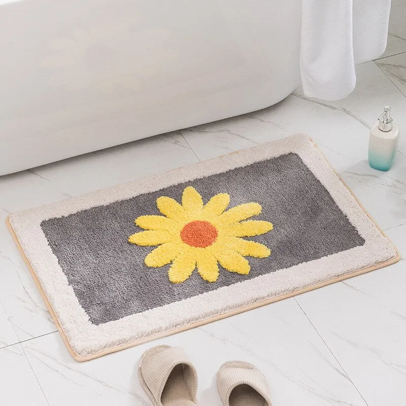 Daisy Non-Slip Bath Mat for Bathroom - Thickened and Fluffy