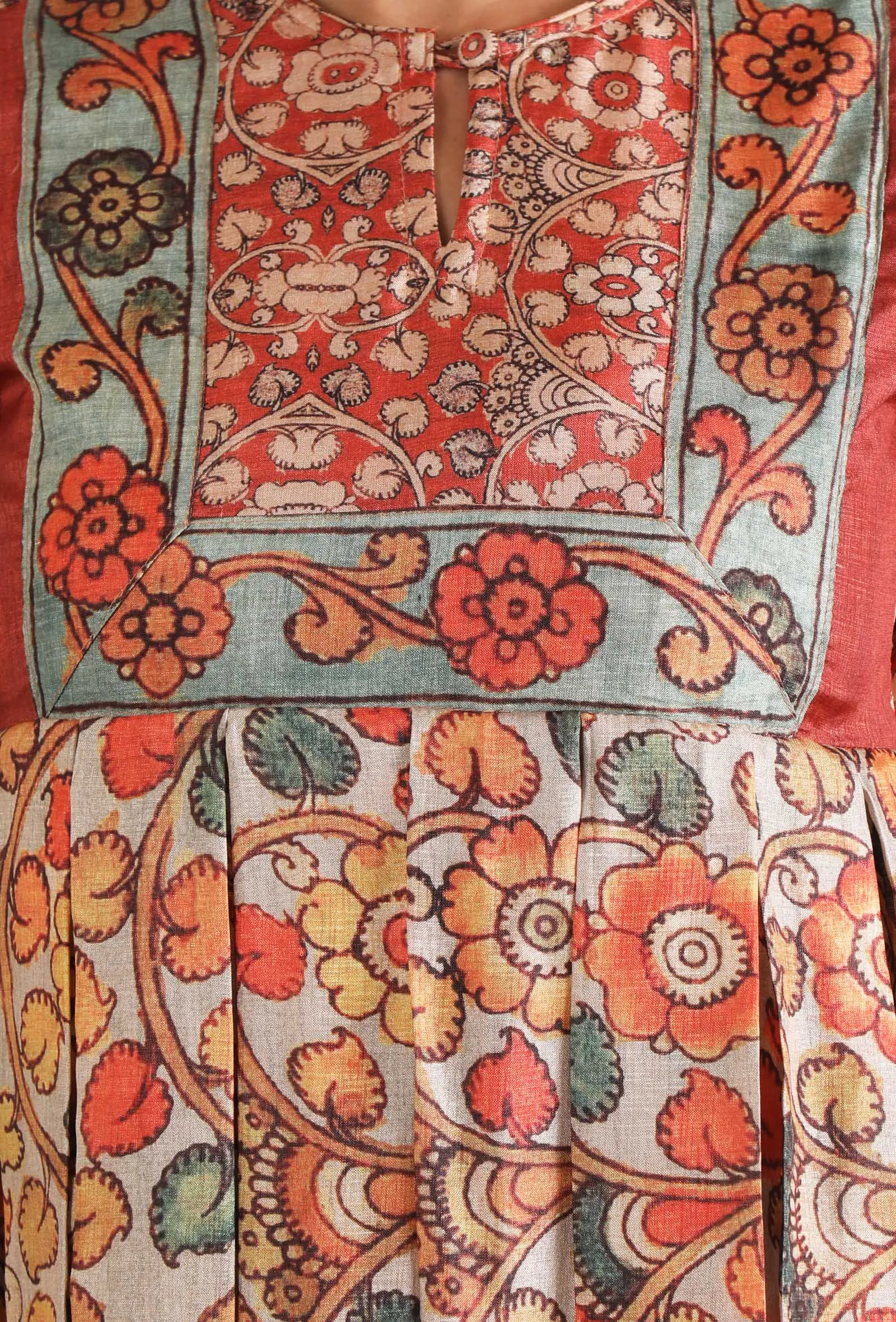 Damini Box Pleated Kalamkari Kurta