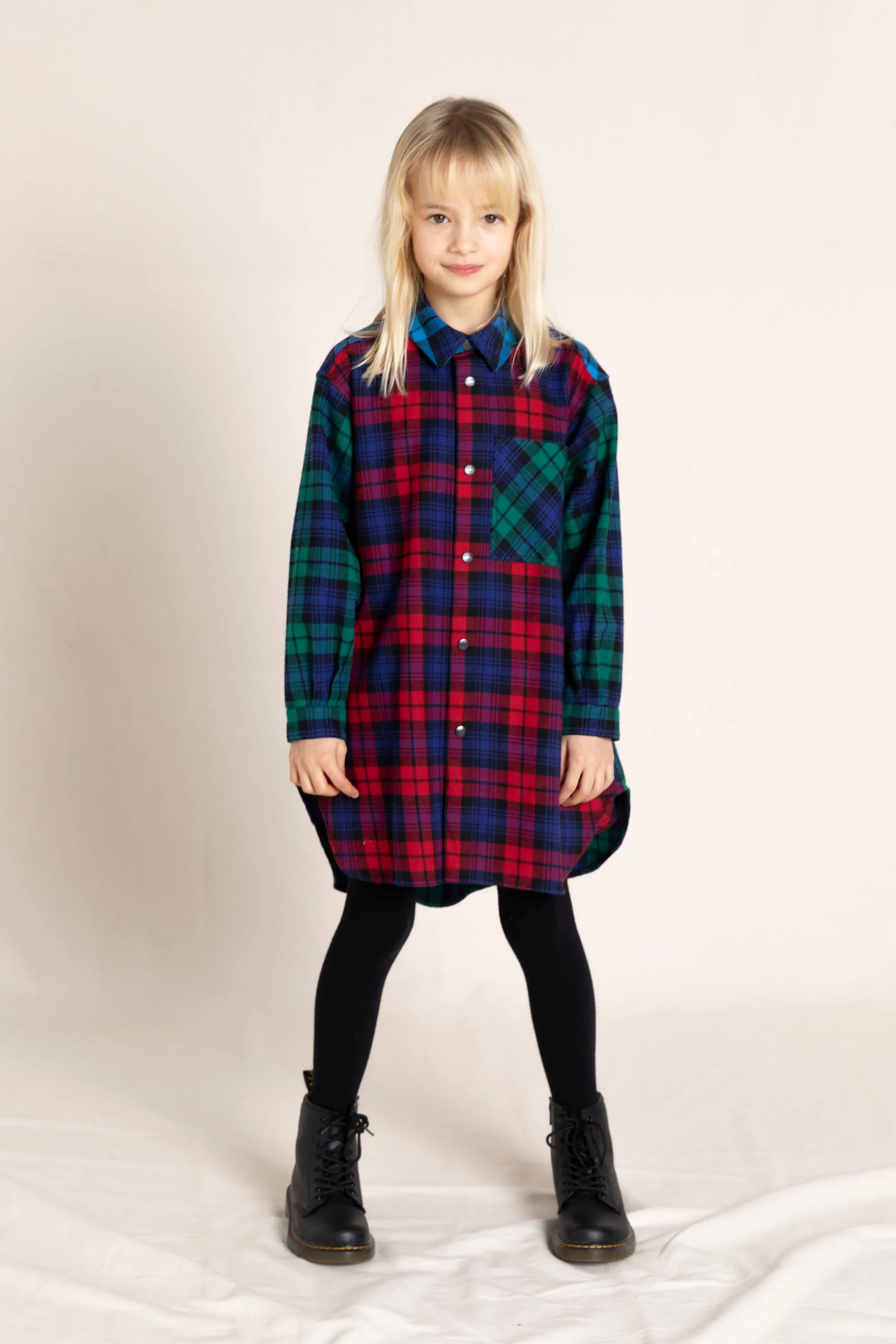 DARCY Multicolor Checkers - Buttoned Dress