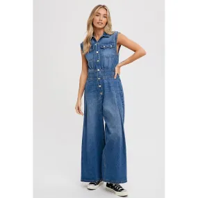 Denim Jumpsuit Med Wash