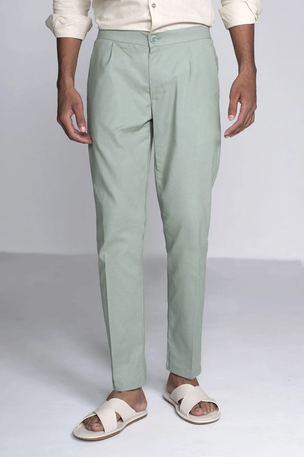 Easy Linen Pista Green Trouser