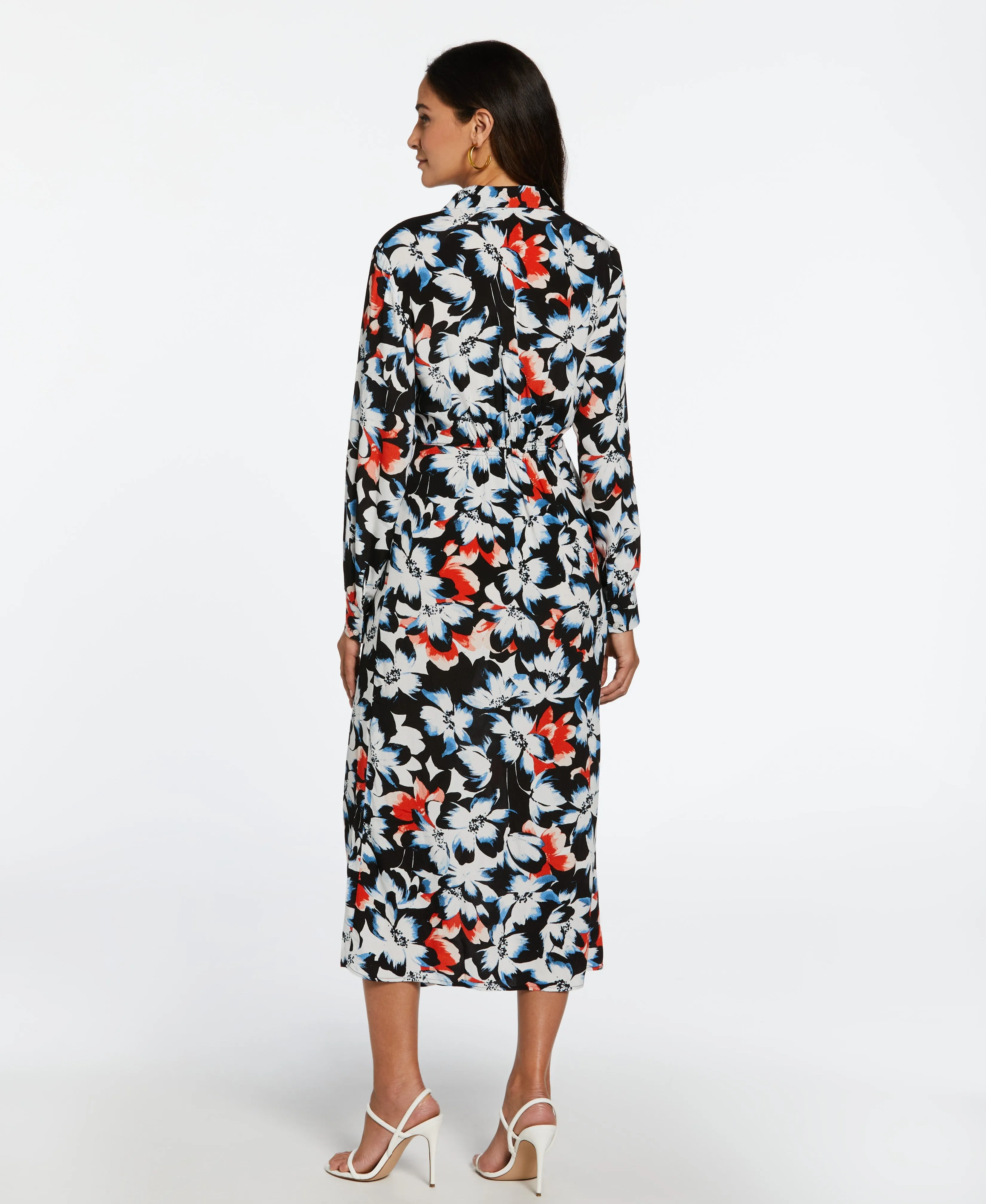 Eco Fabric Gathered Popover Midi Dress