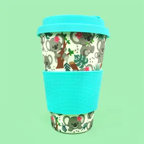 Eco-Friendly Reusable Plant Fiber Travel Mug with Koala Design