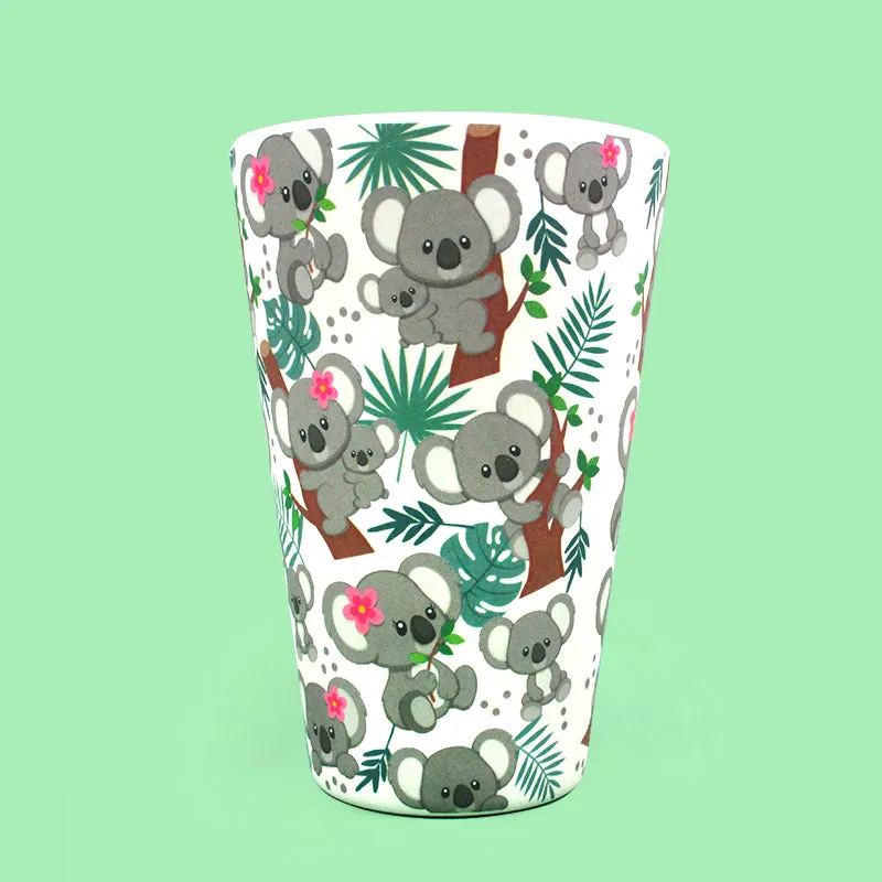 Eco-Friendly Reusable Plant Fiber Travel Mug with Koala Design