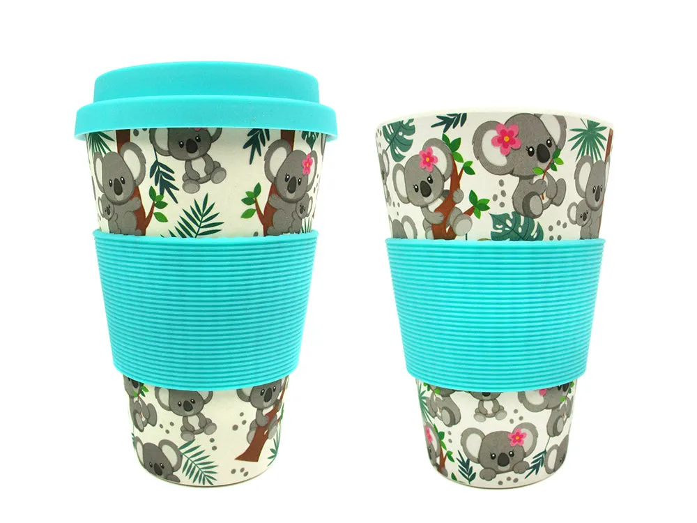 Eco-Friendly Reusable Plant Fiber Travel Mug with Koala Design