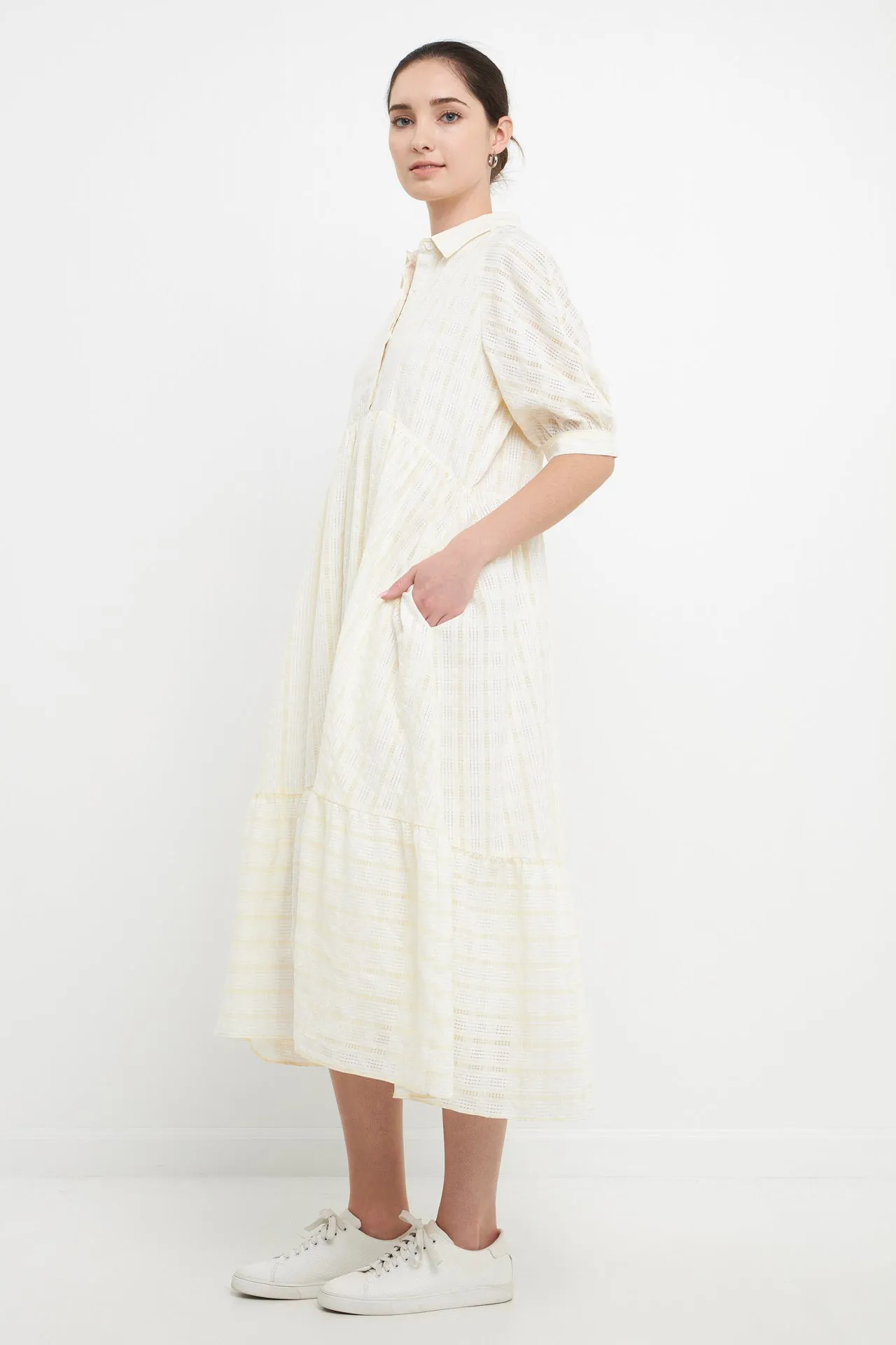 English Factory - Plaid Collared Midi Dress