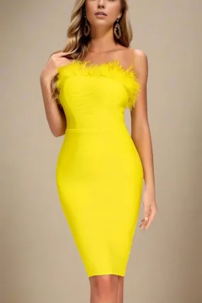 Erin Bodycon Dress - Sun Yellow