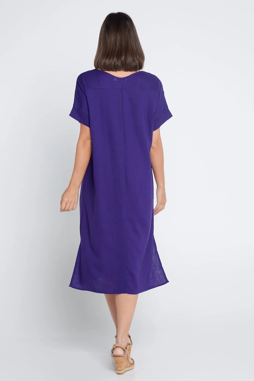 Esiteri Linen Dress - Purple