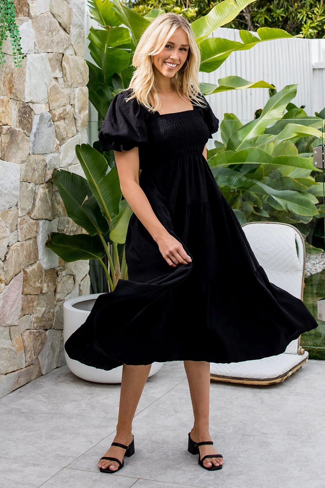 Farrah Midi Dress Black