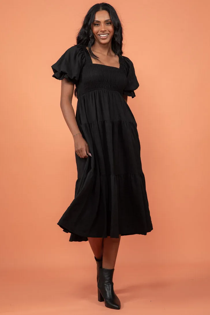 Farrah Midi Dress Black