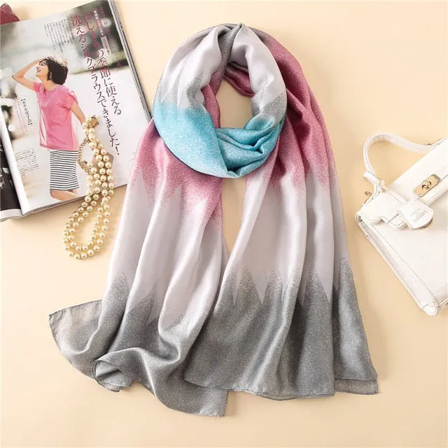 Fashion Silk Scarf Printed Bandana Shawl #C023