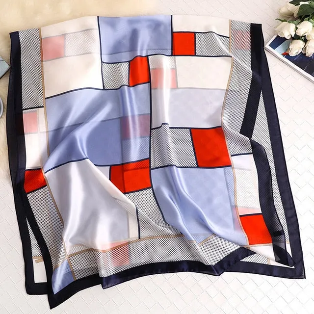 Fashion Silk Scarf Printed Bandana Shawl #C023