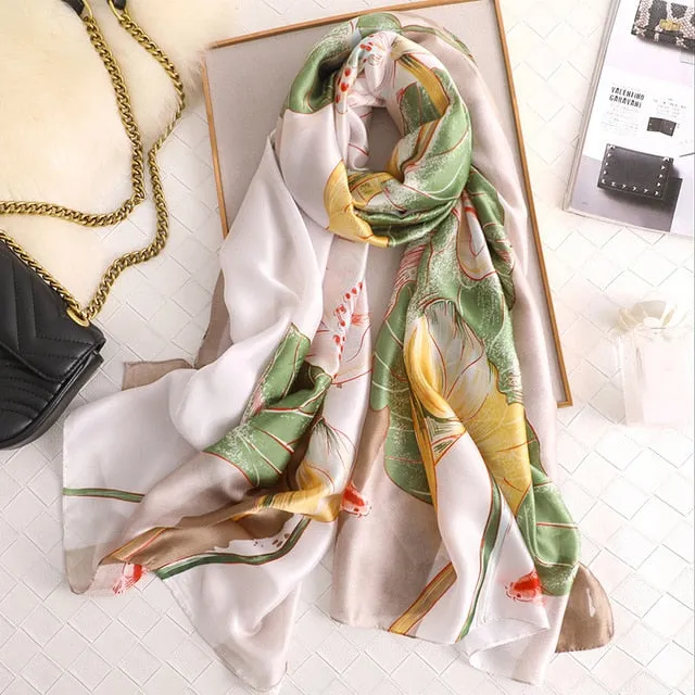 Fashion Silk Scarf Printed Bandana Shawl #C023