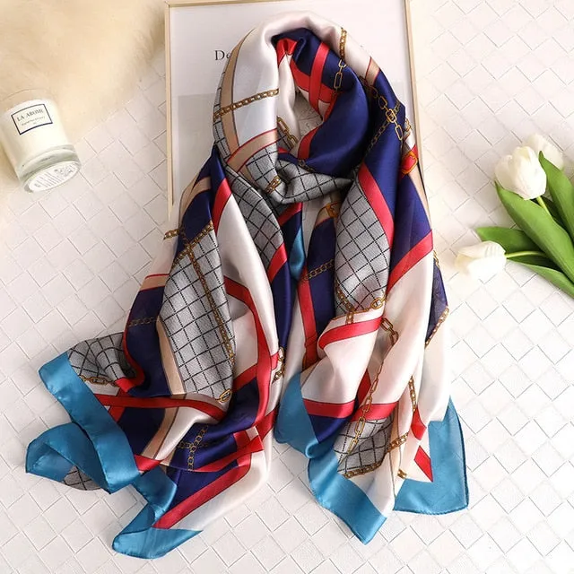 Fashion Silk Scarf Printed Bandana Shawl #C023